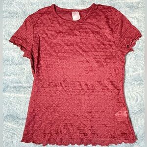 Women's Red Textured Top
